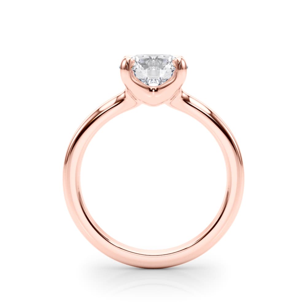 Round Solitaire Engagement Ring, style 85441, Side view in rose gold