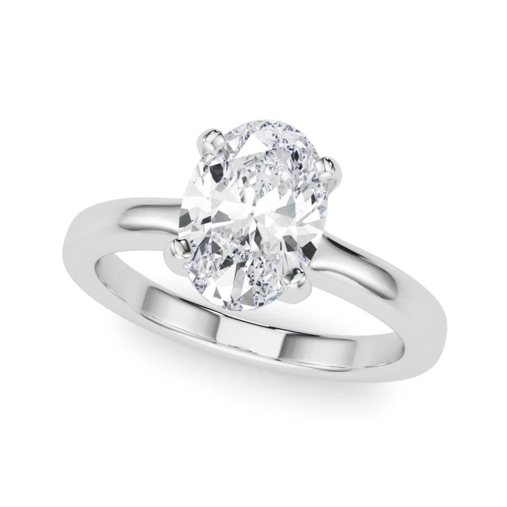 Solitaire Oval Engagement Ring — style 85442 in 10k White Gold