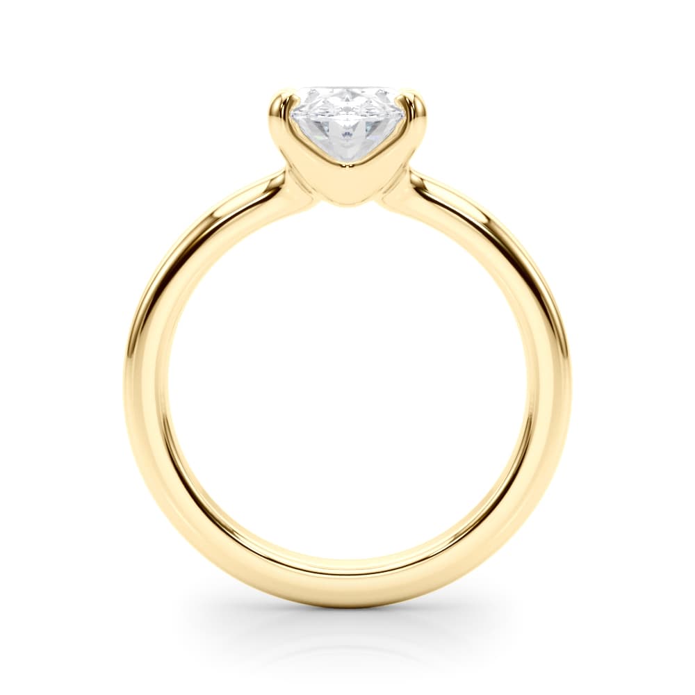 Solitaire Oval Engagement Ring, style 85442, Side view in yellow gold
