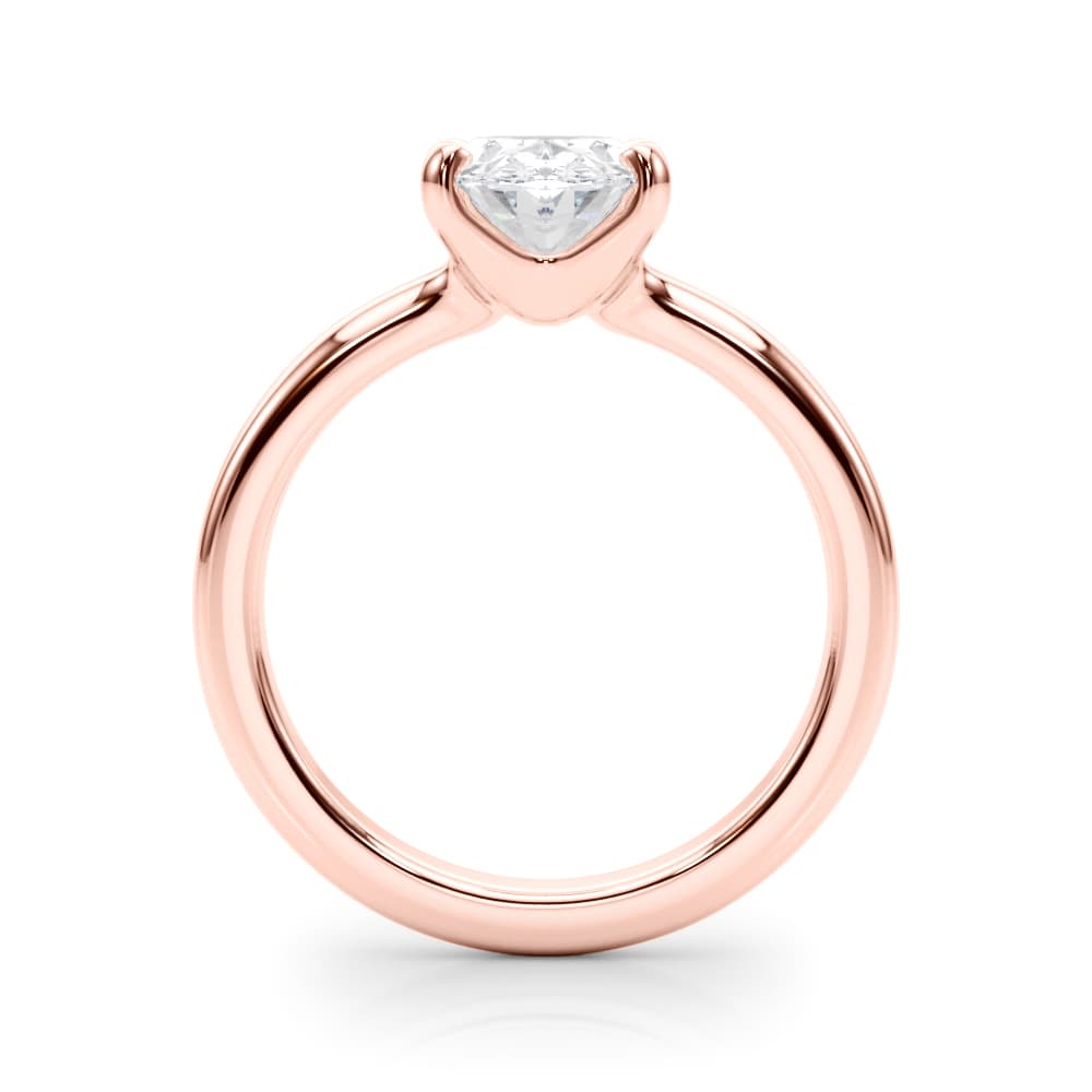Solitaire Oval Engagement Ring, style 85442, Side view in rose gold