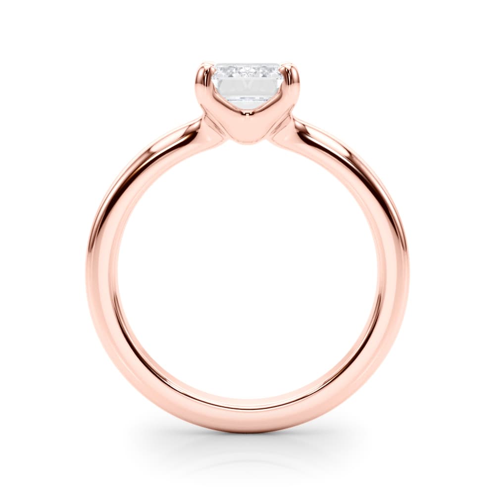 Solitaire Emerald Cut, style 85443, Side view in rose gold