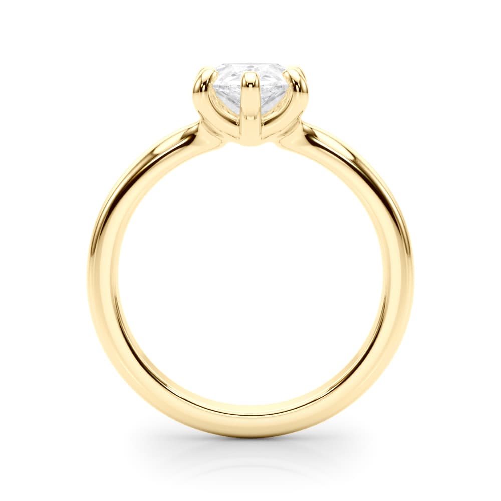 Solitaire Pear, style 85444, Side view in yellow gold