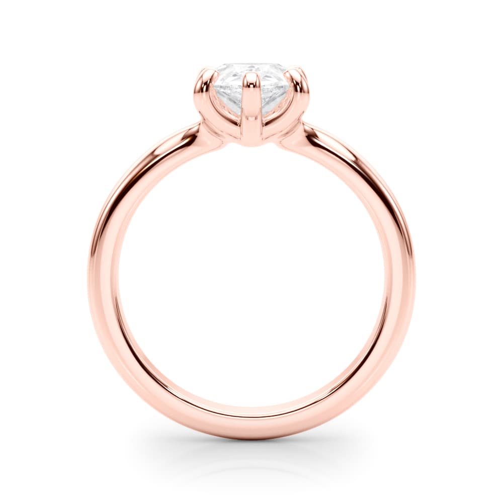 Solitaire Pear, style 85444, Side view in rose gold