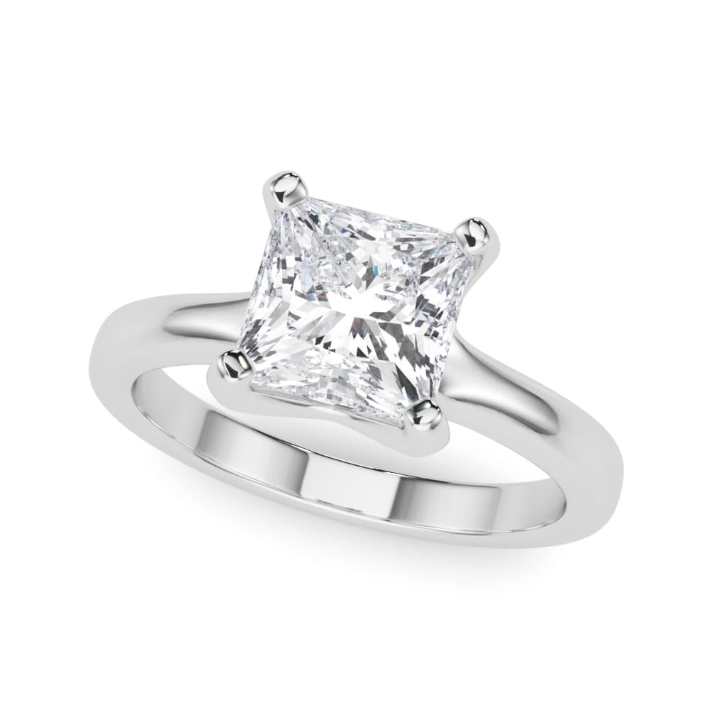Solitaire Princess Cut Engagement Ring — style 85445 in 10k White Gold