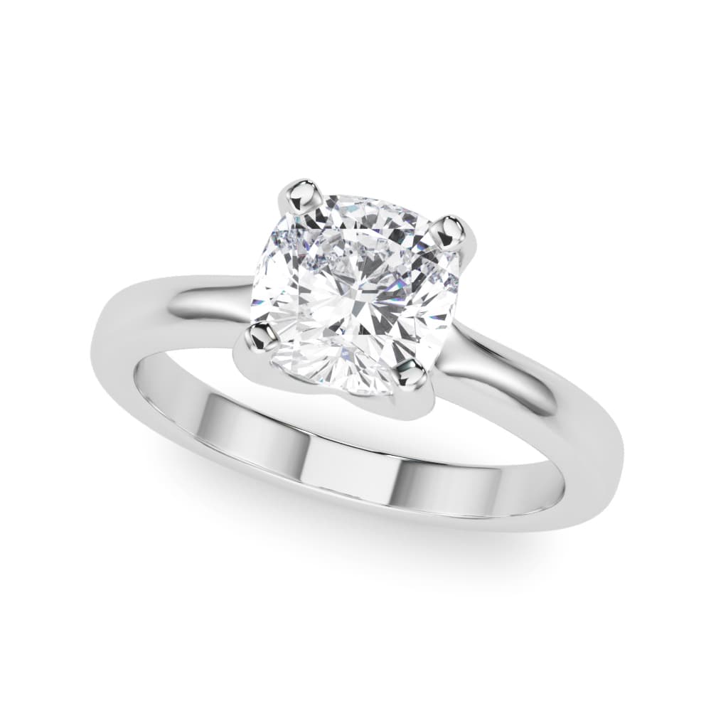 Solitaire Cushion Engagement Ring — style 85446 in 10k White Gold