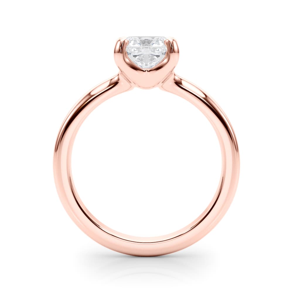 Solitaire Cushion Engagement Ring, style 85446, Side view in rose gold