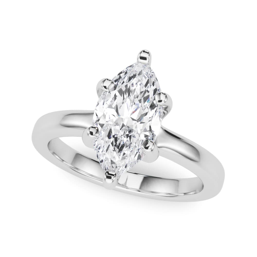 Solitaire Marquise Engagement Ring — style 85447 in 10k White Gold