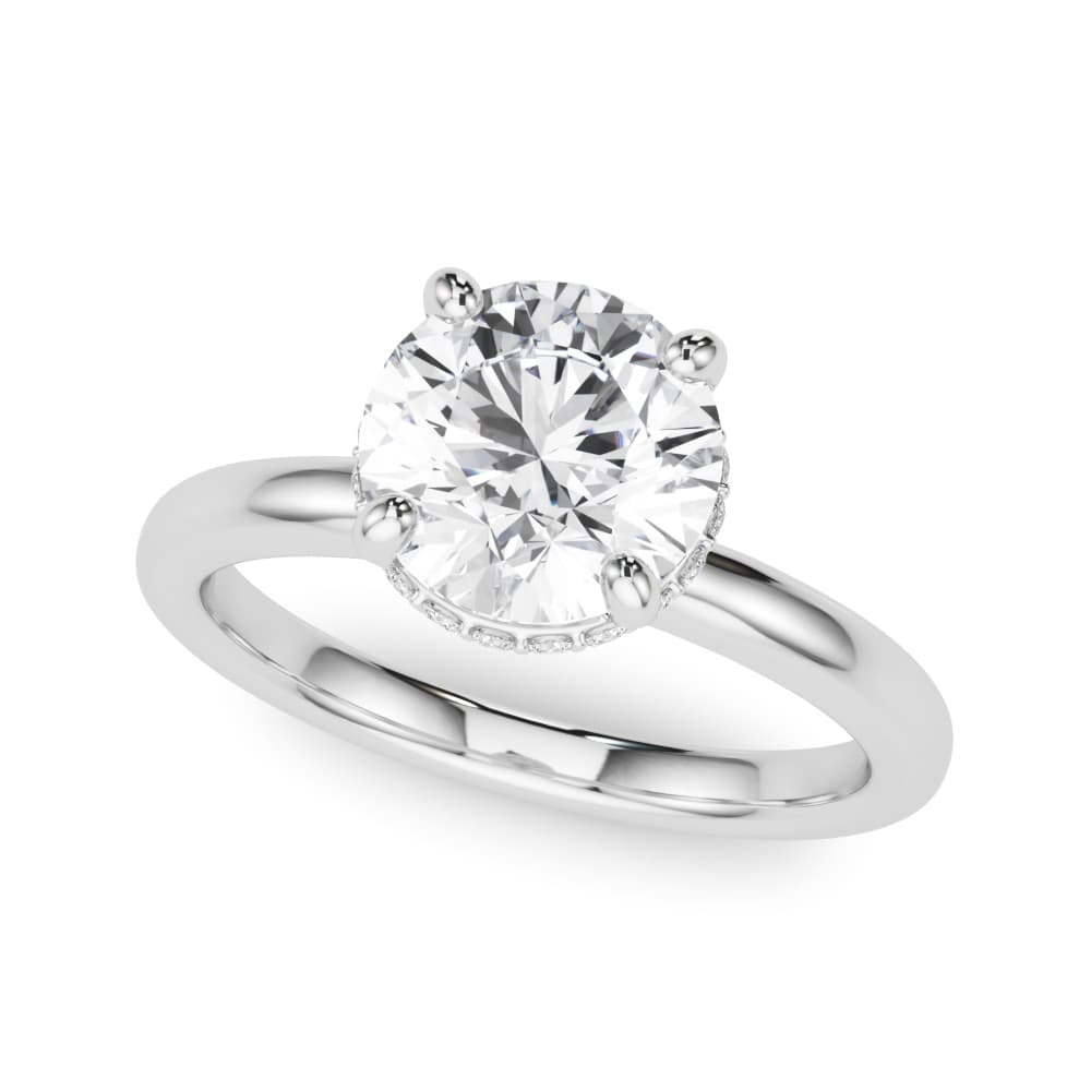 Double Hidden Halo Round Engagement Ring — style 85448 in 10k White Gold