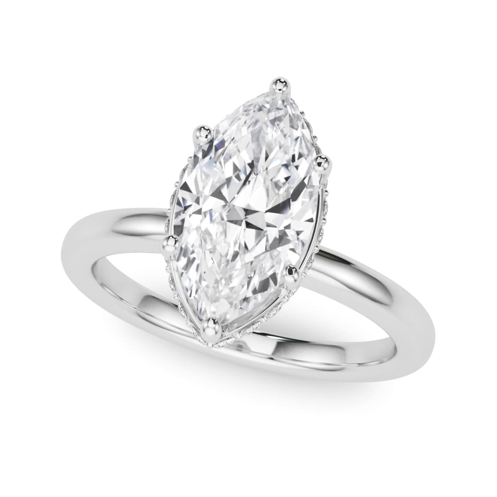 Double Hidden Halo Marquise Engagement Ring — style 85453 in 10k White Gold