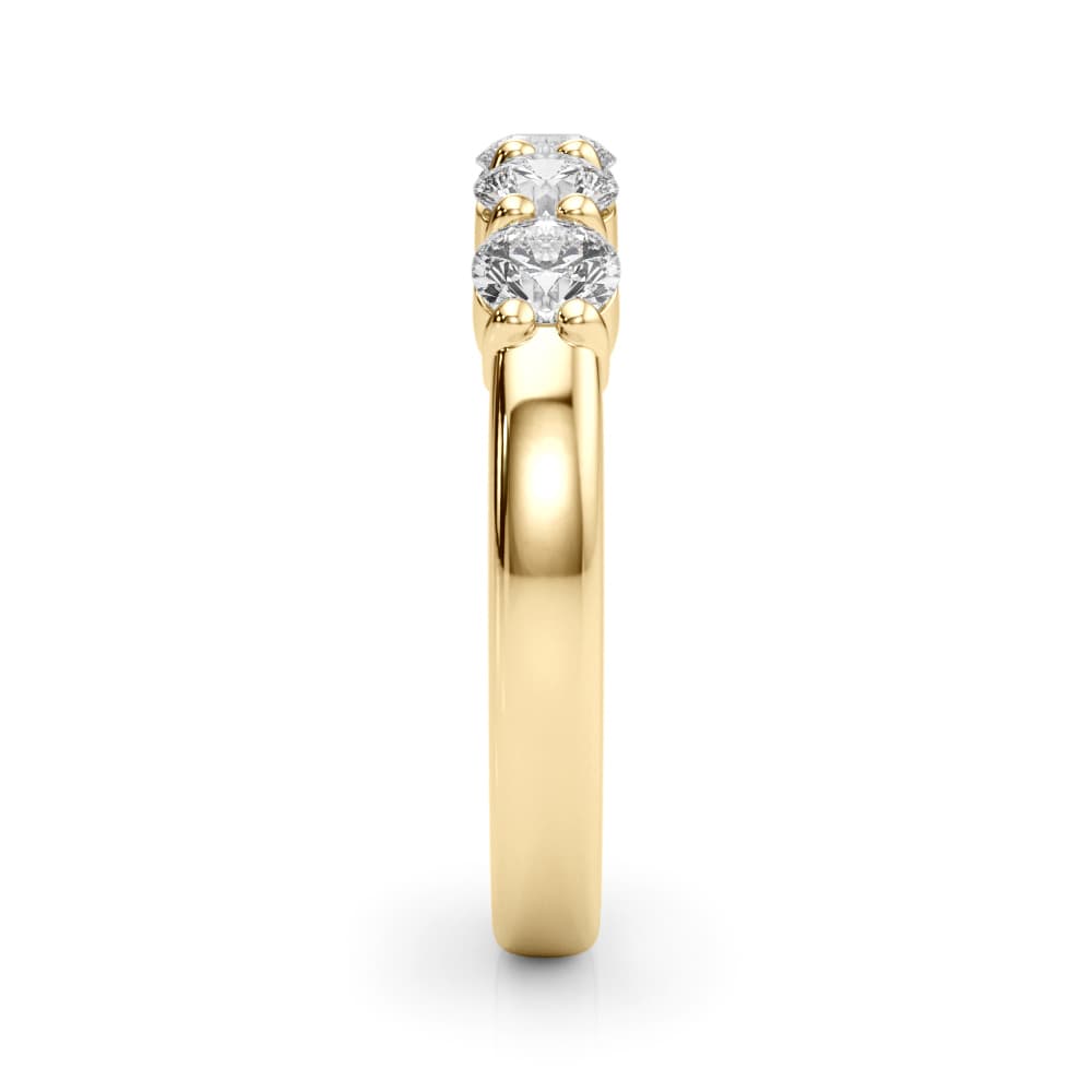 5-Stone Shared Prong Wedding Band (1 ct. tw.), Top view in yellow gold