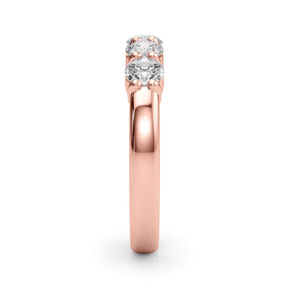 5-Stone Shared Prong Wedding Band (1 ct. tw.), Top view in rose gold