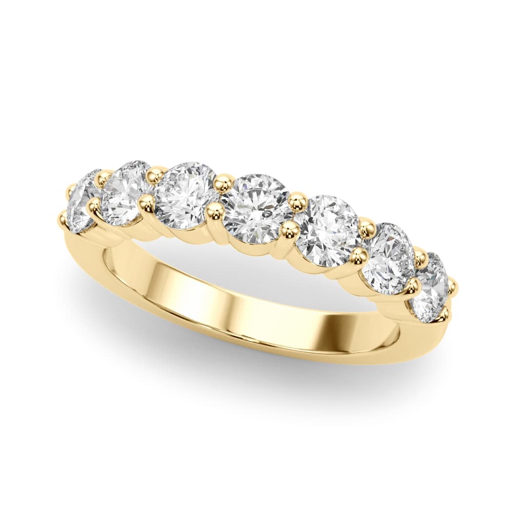 7-Stone Shared Prong Wedding Band (3 1/2 ct. tw.), Front view in yellow gold