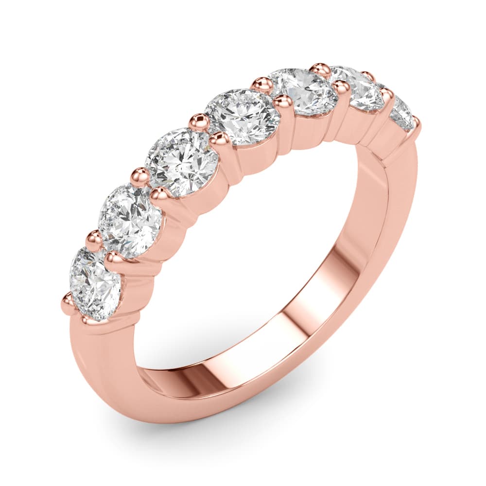 7-Stone Shared Prong Wedding Band (0.7 ct. tw.), Angle view in rose gold