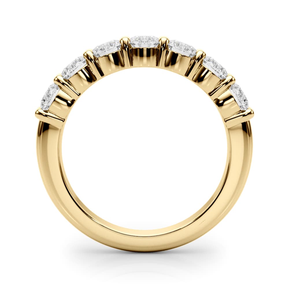 7-Stone Shared Prong Wedding Band (3 1/2 ct. tw.), Side view in yellow gold