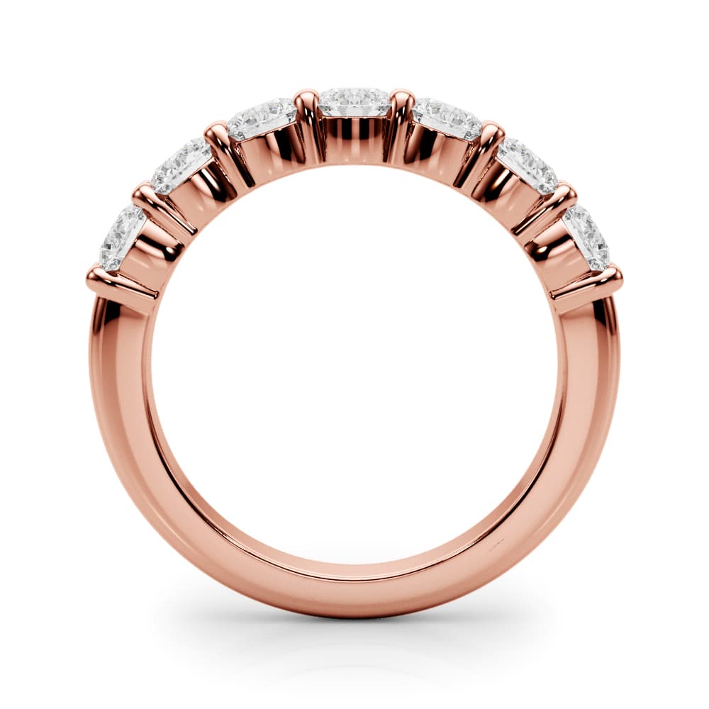 7-Stone Shared Prong Wedding Band (0.7 ct. tw.), Side view in rose gold