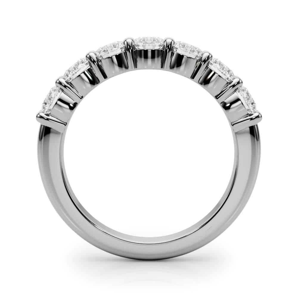 7-Stone Shared Prong Wedding Band (2.31 ct. tw.), Side view in white gold or platinum
