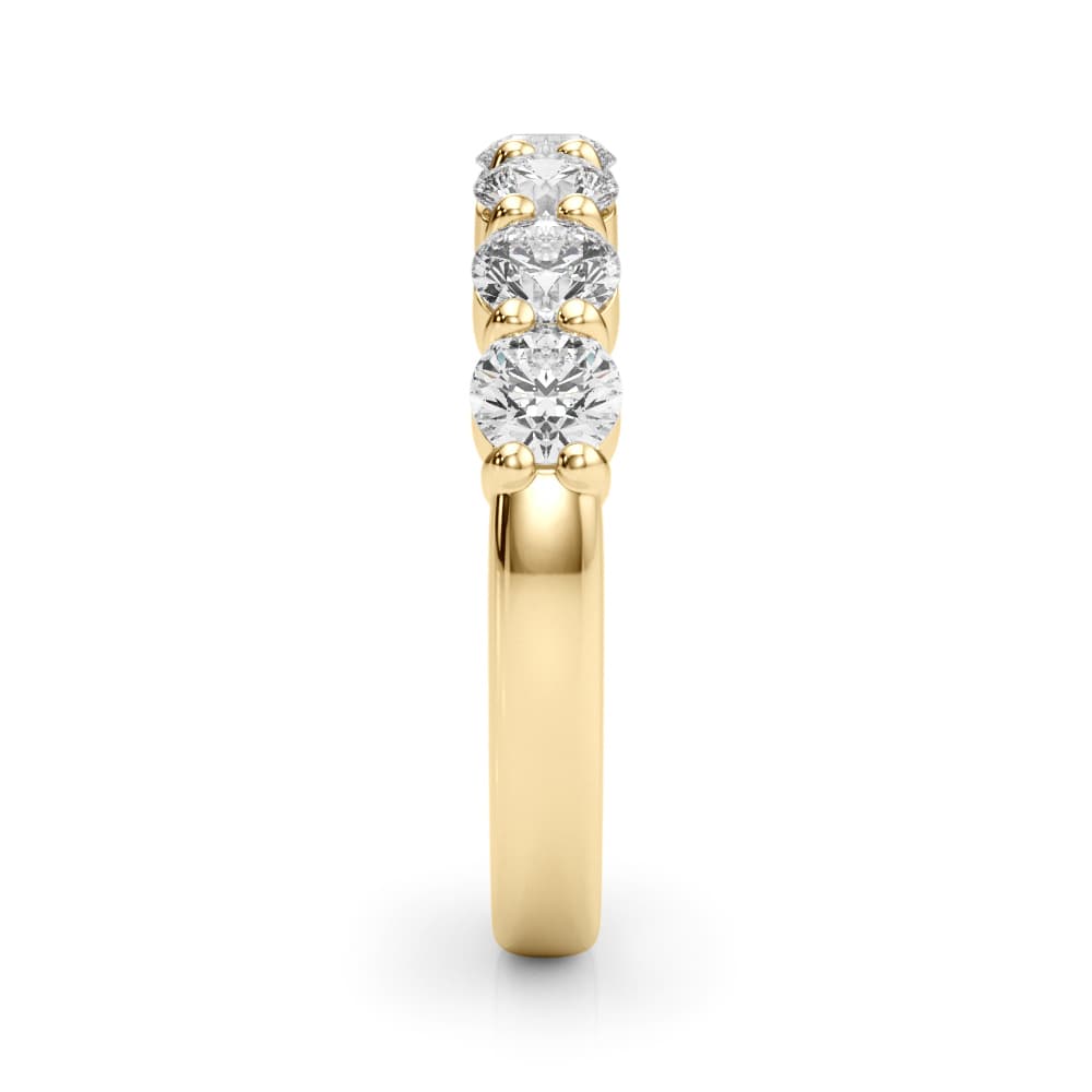 7-Stone Shared Prong Wedding Band (3 1/2 ct. tw.), Top view in yellow gold