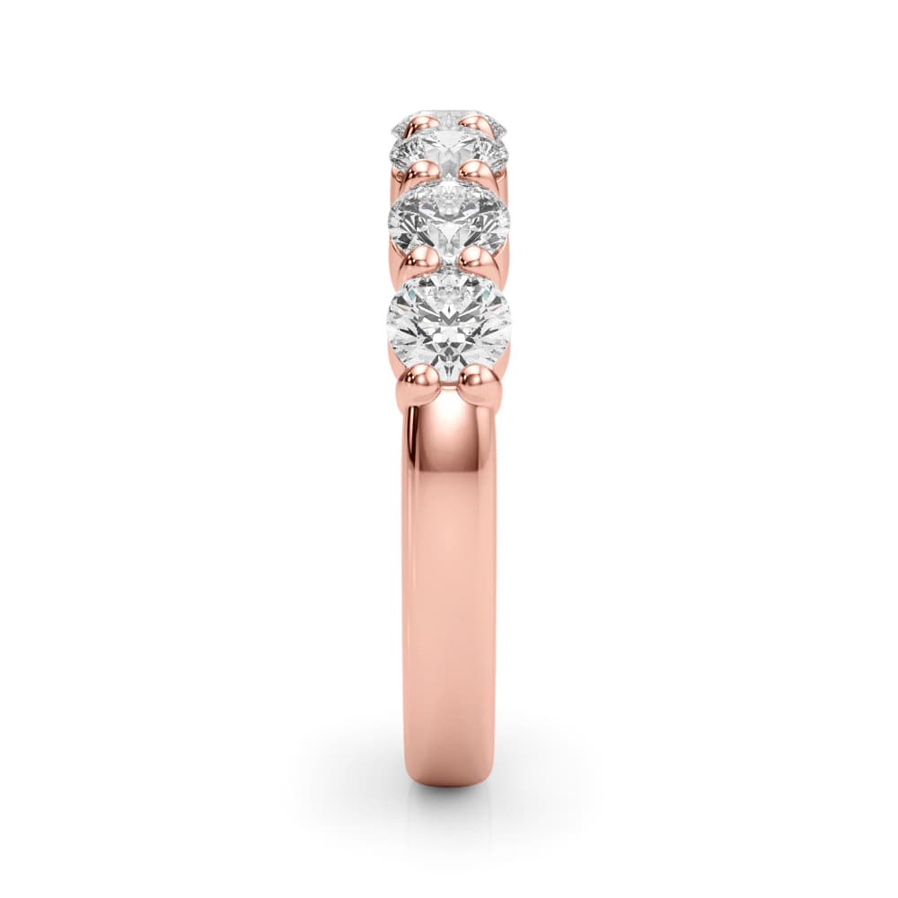7-Stone Shared Prong Wedding Band (0.7 ct. tw.), Top view in rose gold