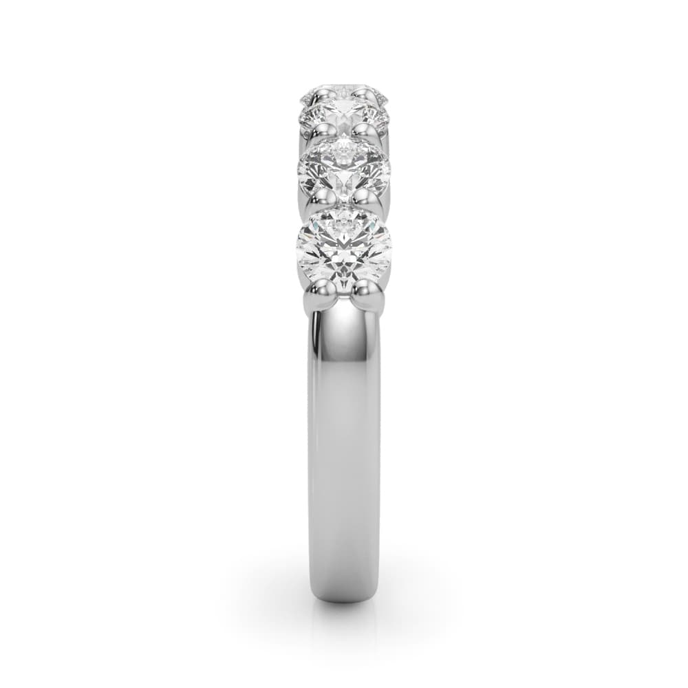 7-Stone Shared Prong Wedding Band (2.31 ct. tw.), Top view in white gold or platinum