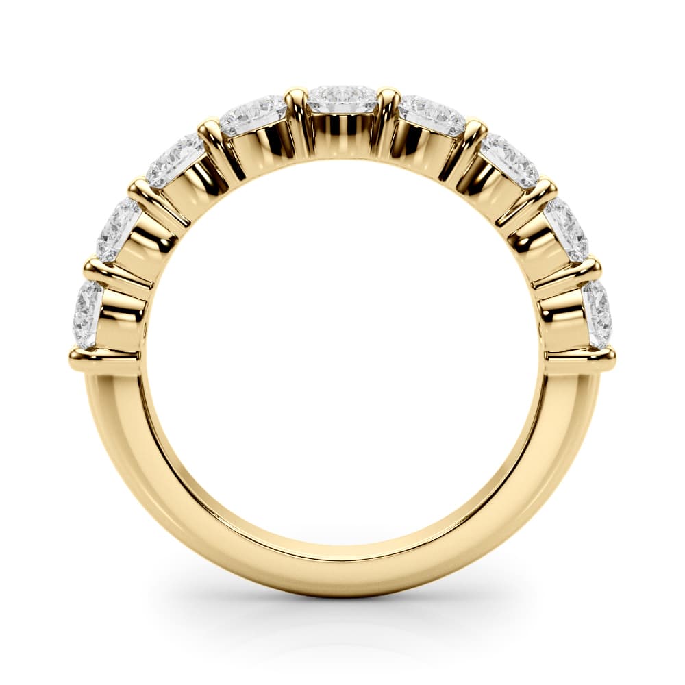 9-Stone Shared Prong Wedding Band (0.9 ct. tw.), Side view in yellow gold
