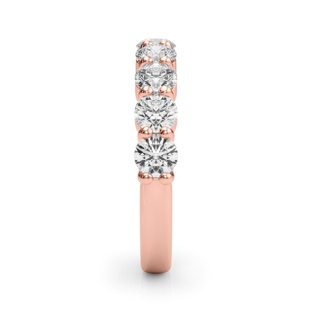9-Stone Shared Prong Wedding Band (2.97 ct. tw.), Top view in rose gold
