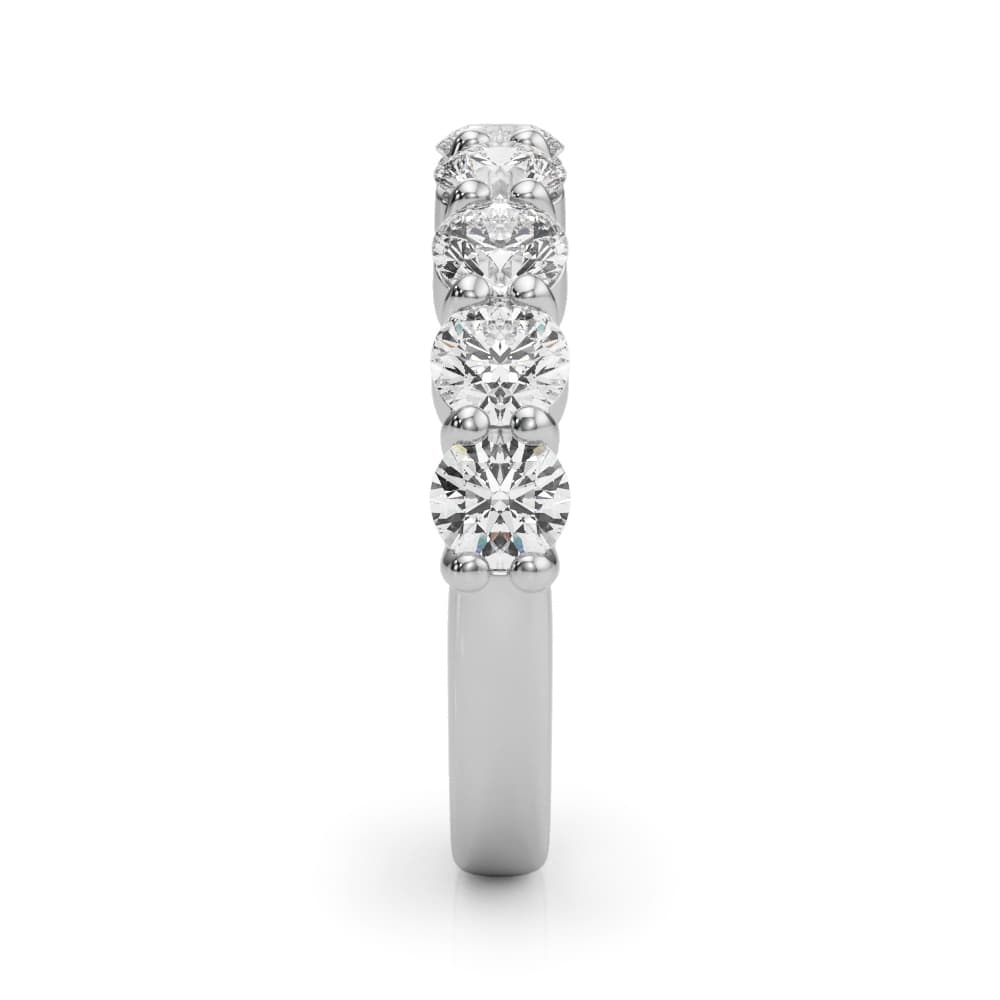 9-Stone Shared Prong Wedding Band (2.97 ct. tw.), Top view in white gold or platinum