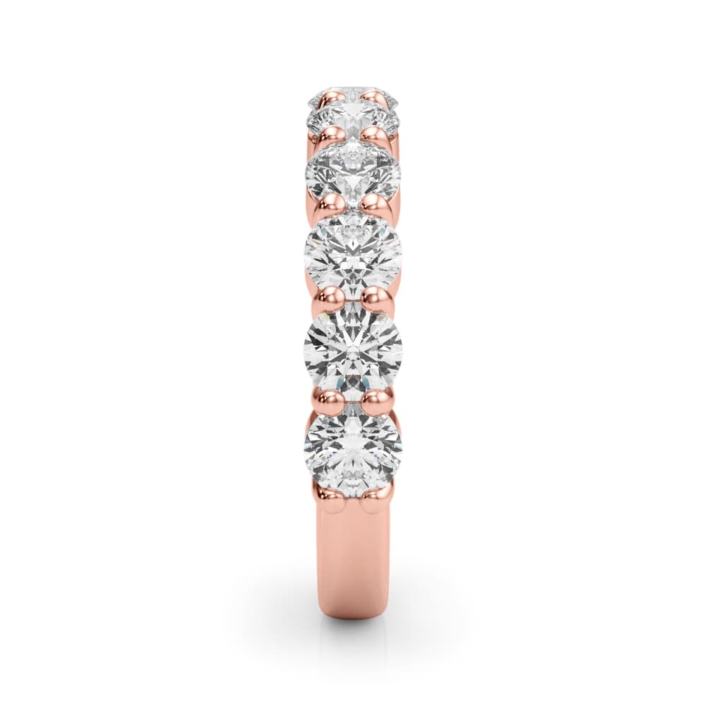 11-Stone Shared Prong Wedding Band (2.2 ct. tw.), Top view in rose gold