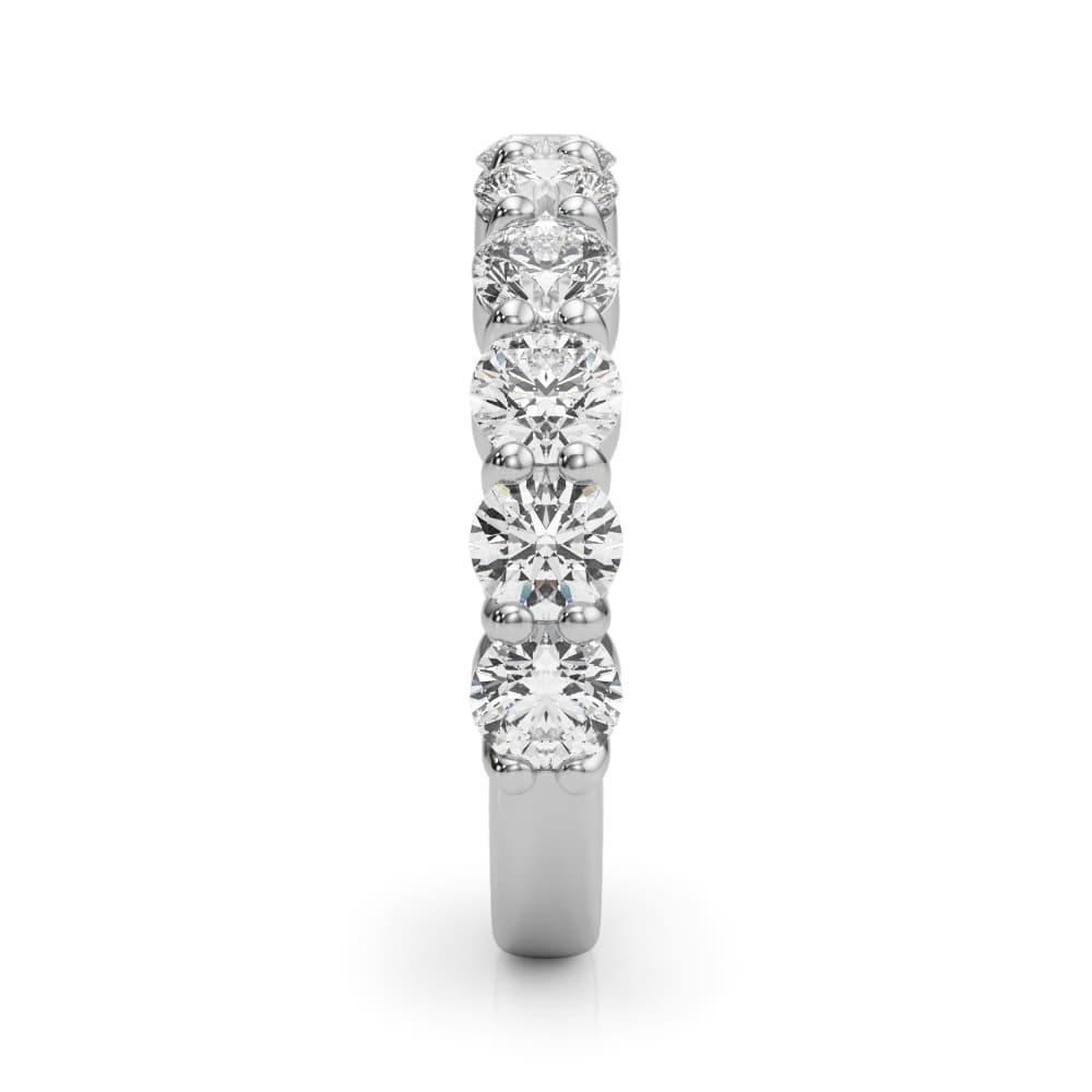 11-Stone Shared Prong Wedding Band (2.2 ct. tw.), Top view in white gold or platinum