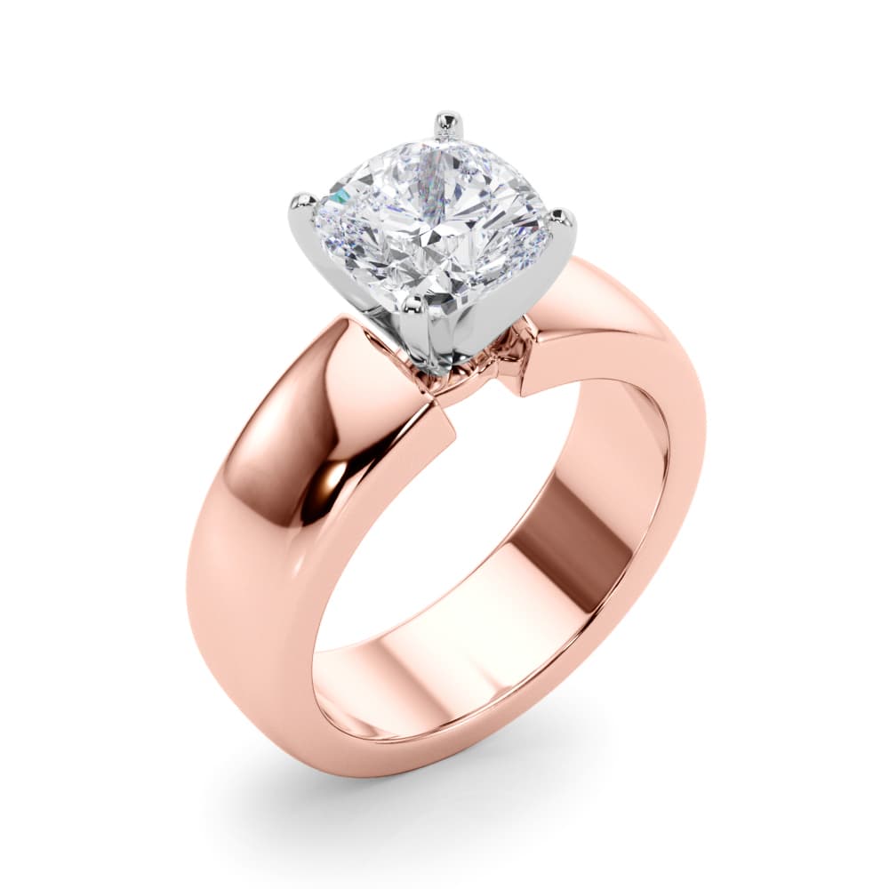 Solitaire Engagement Ring, style 85458, Angle view in rose gold