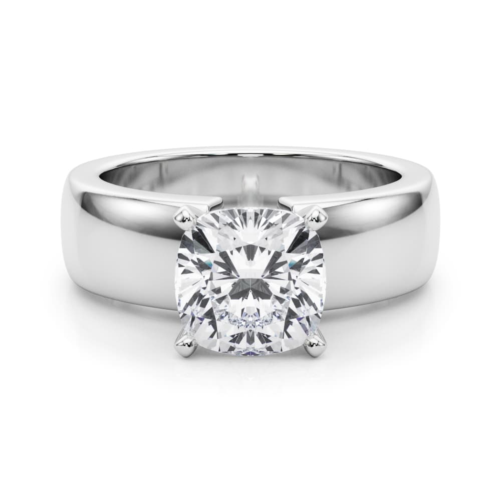 Solitaire Engagement Ring, style 85458, On hand view in white gold or platinum