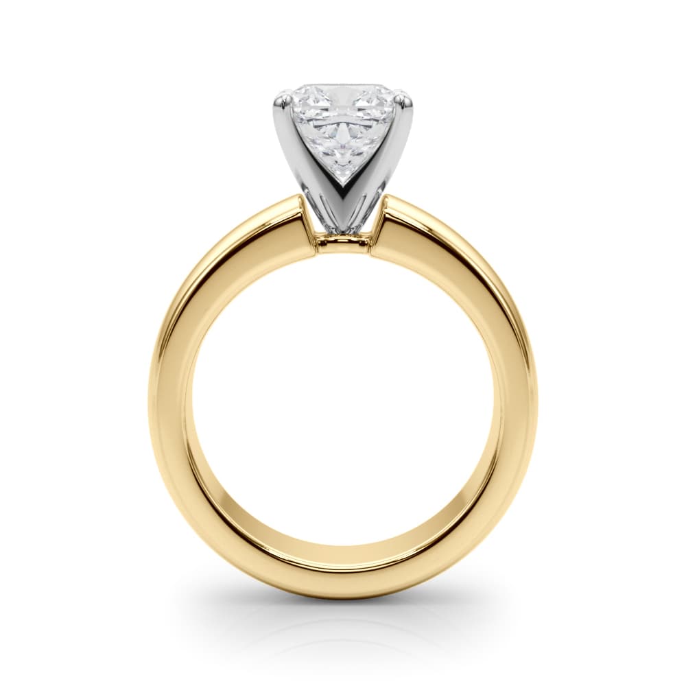 Solitaire Engagement Ring, style 85458, Side view in yellow gold