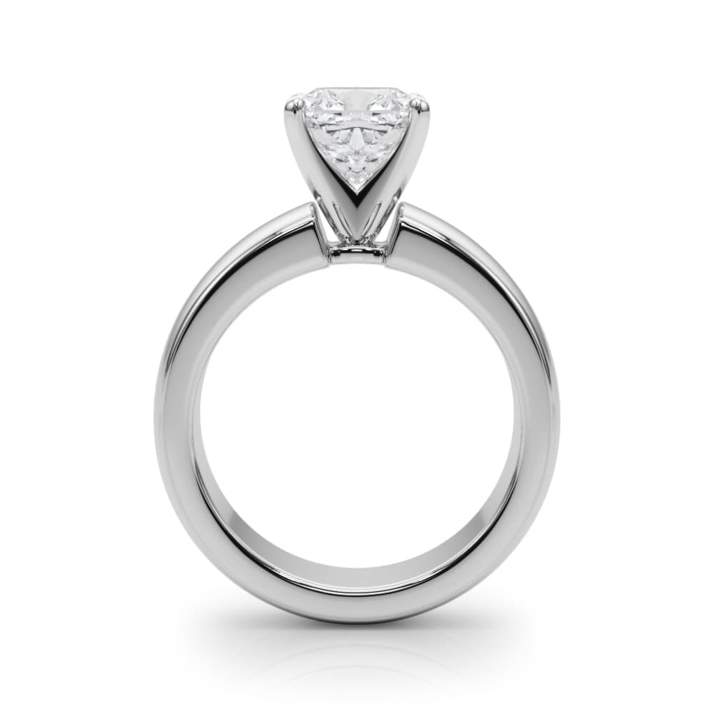 Solitaire Engagement Ring, style 85458, Side view in white gold or platinum