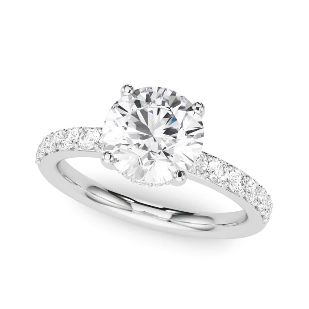 Hidden Halo Round Engagement Ring — style 85464 in 10k White Gold
