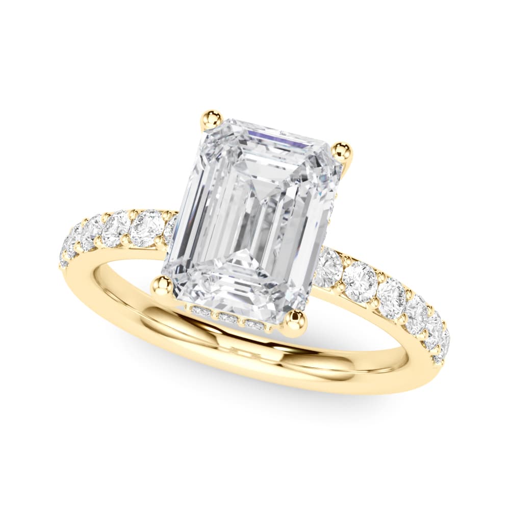 Em Center Engagement Ring, style 85466, Front view in yellow gold
