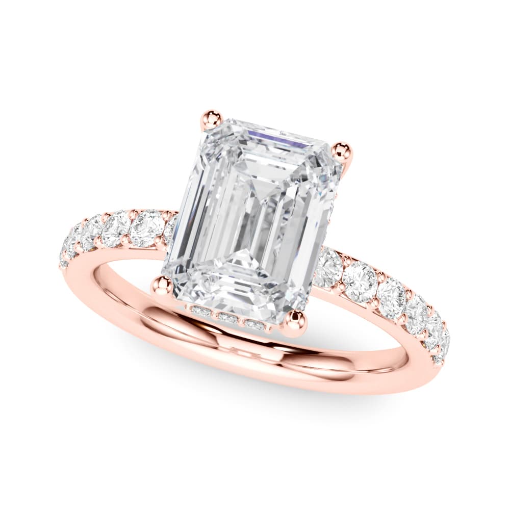 Em Center Engagement Ring, style 85466, Front view in rose gold