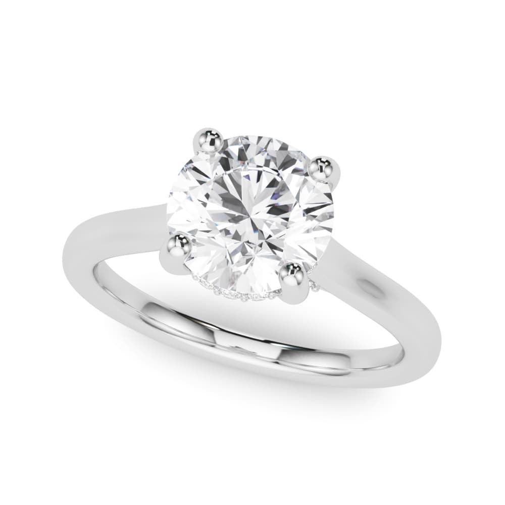 Round Hidden Halo Engagement Ring — style 85467 in 10k White Gold