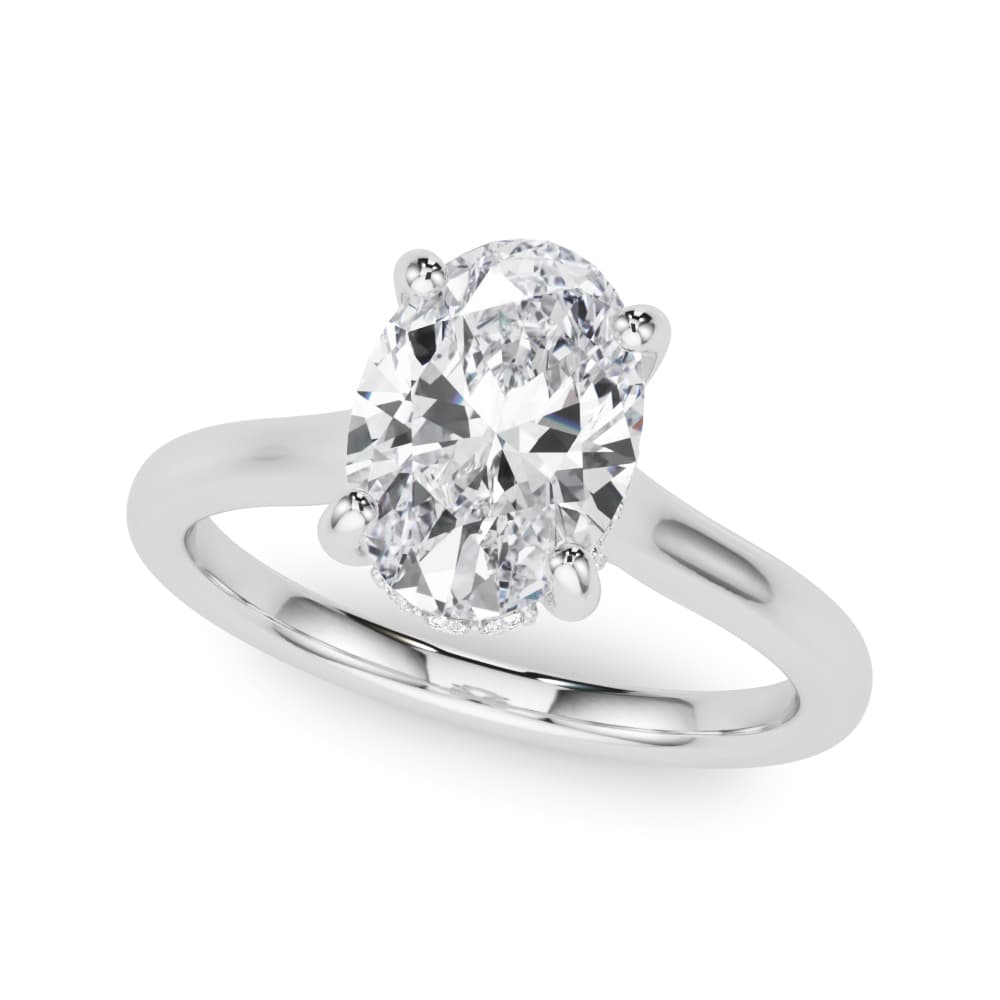 Oval Hidden Halo Engagement Ring — style 85468 in 10k White Gold