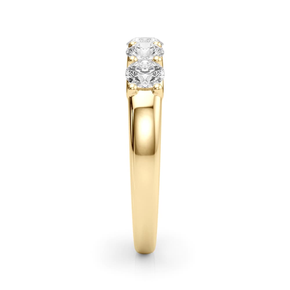5-Stone Shared Prong Band (1 2/3 ct. tw.), Top view in yellow gold