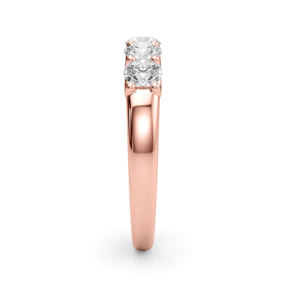 5-Stone Shared Prong Band (1 ct. tw.), Top view in rose gold