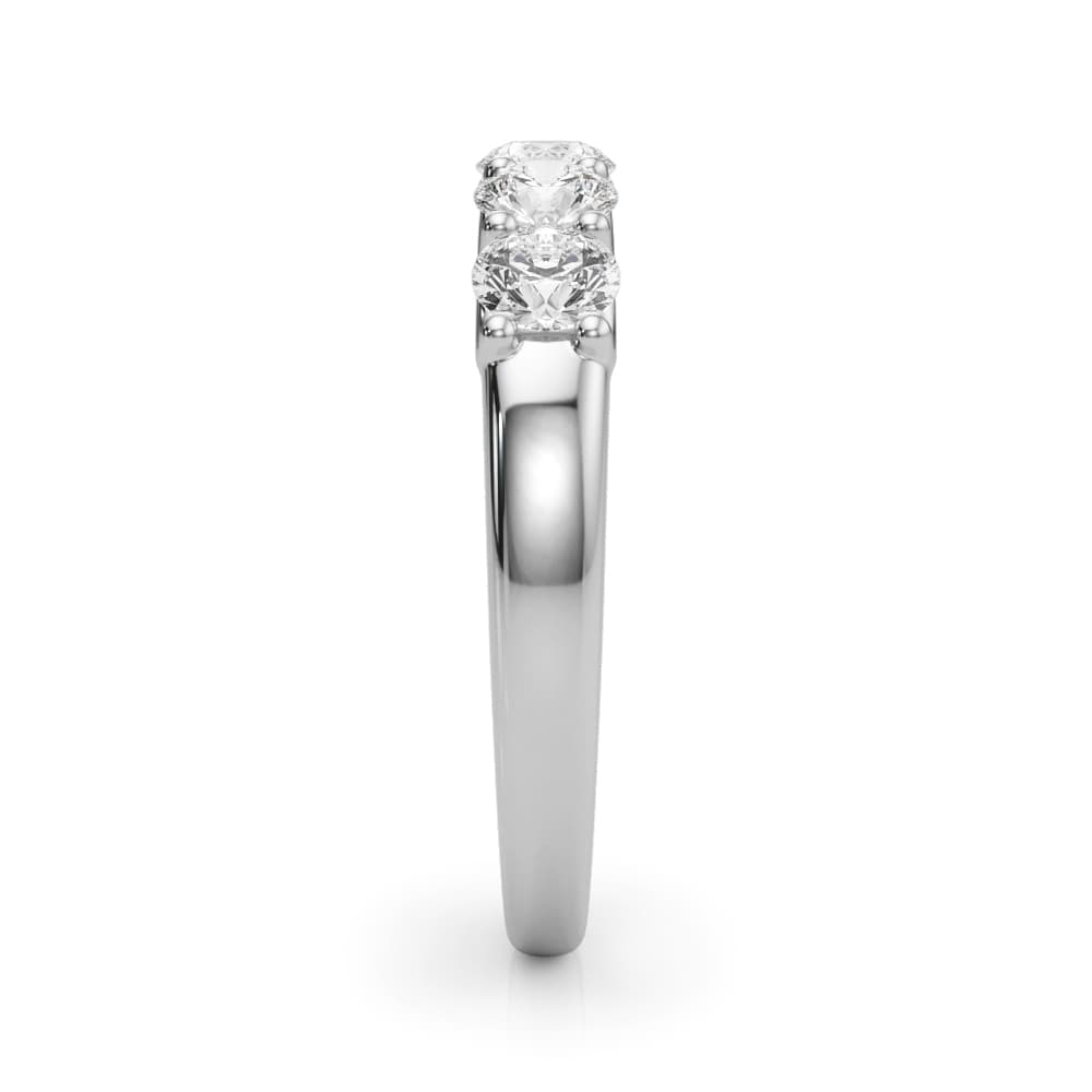 5-Stone Shared Prong Band (1 2/3 ct. tw.), Top view in white gold or platinum