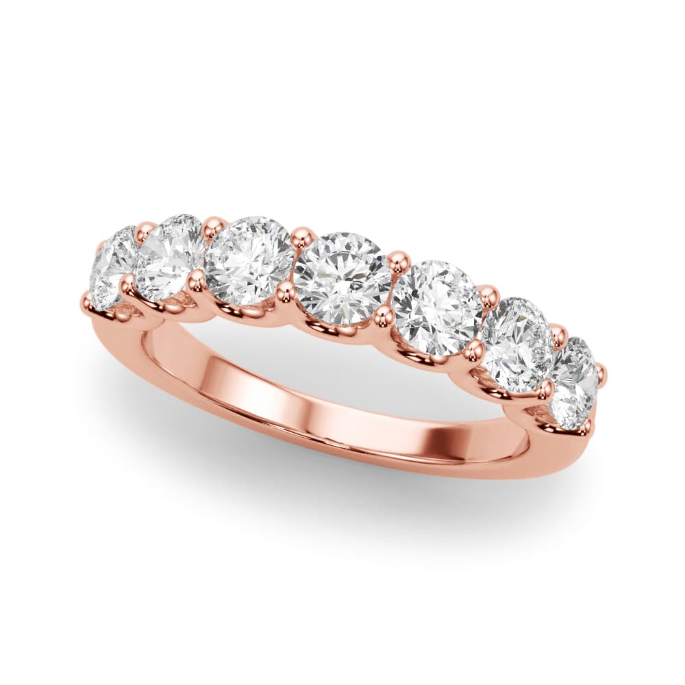 Shared U-Prong Band (2.31 ct. tw.), Front view in rose gold