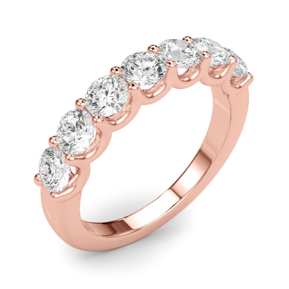 Shared U-Prong Band (2.31 ct. tw.), Angle view in rose gold