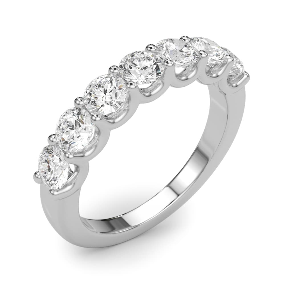 Shared U-Prong Band (1.4 ct. tw.), Angle view in white gold or platinum