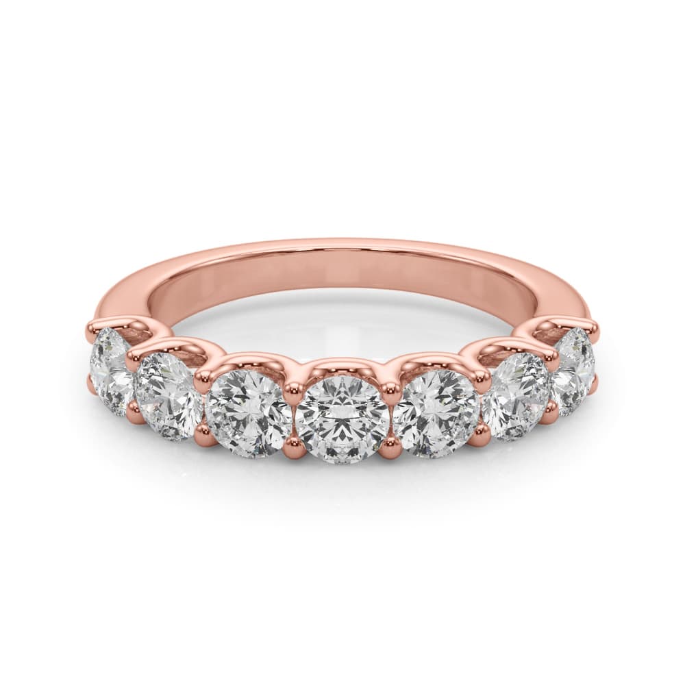 Shared U-Prong Band (2.31 ct. tw.), On hand view in rose gold