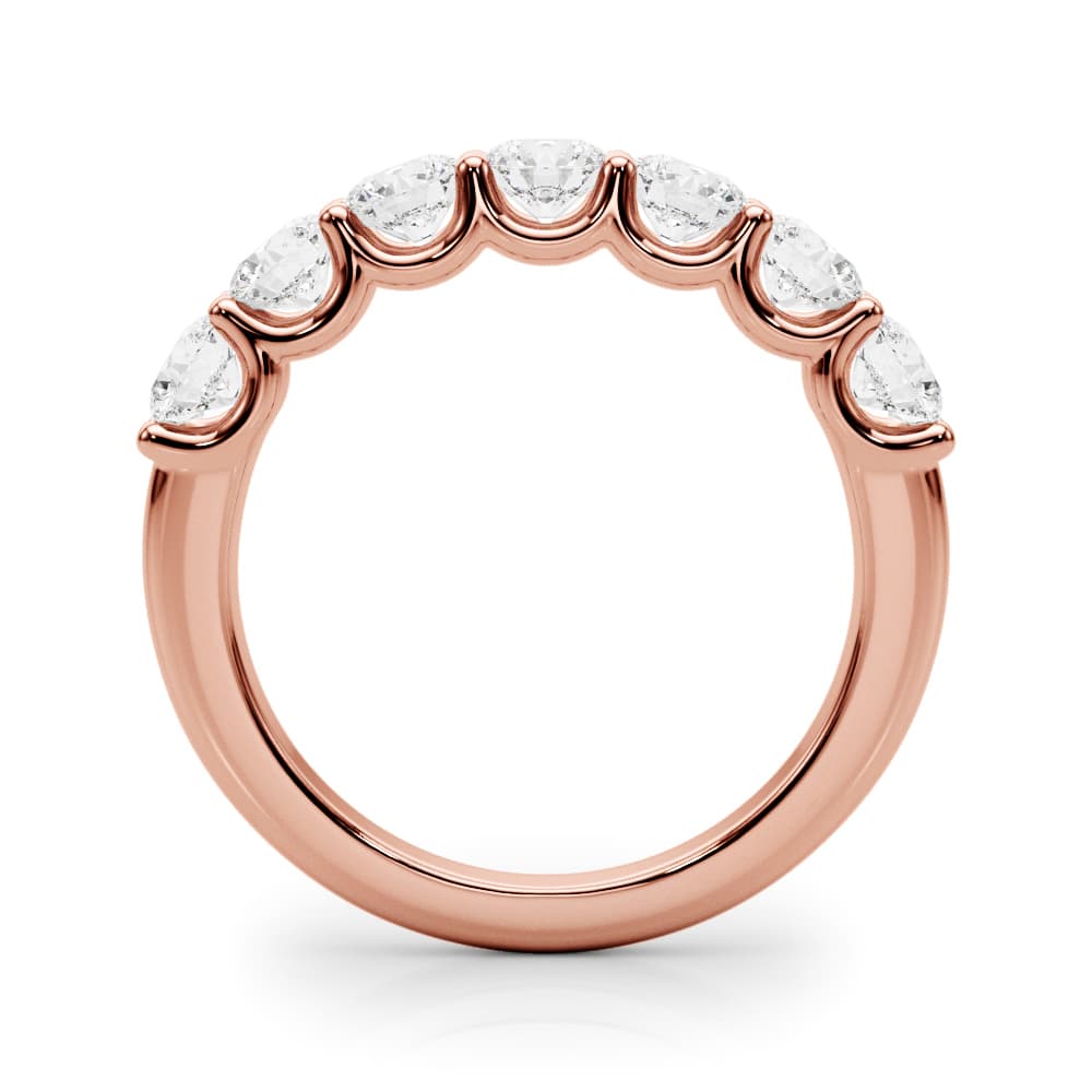 Shared U-Prong Band (2.31 ct. tw.), Side view in rose gold