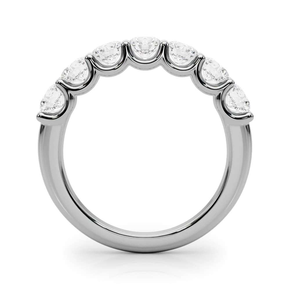 Shared U-Prong Band (1.4 ct. tw.), Side view in white gold or platinum