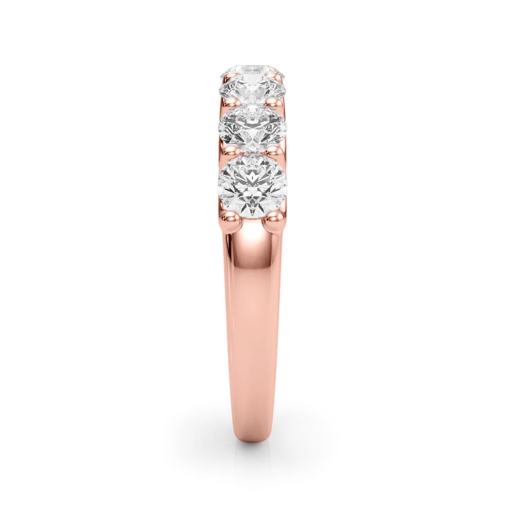 Shared U-Prong Band (2.31 ct. tw.), Top view in rose gold