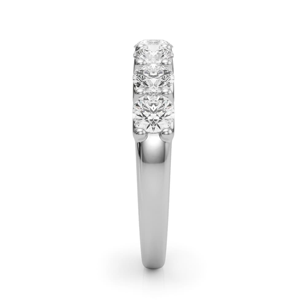 Shared U-Prong Band (1.4 ct. tw.), Top view in white gold or platinum