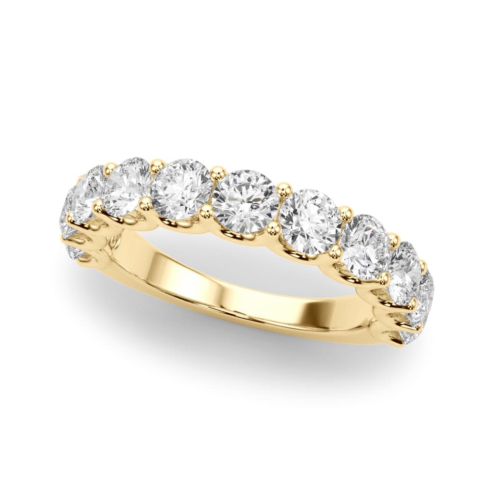 U-Prong Wedding Band (2.2 ct. tw.), Front view in yellow gold