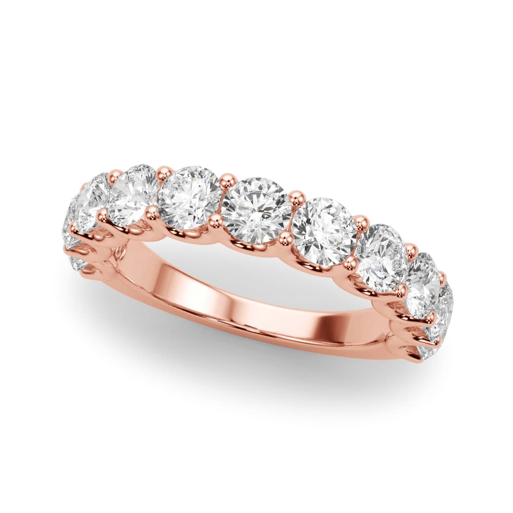 U-Prong Wedding Band (2.2 ct. tw.), Front view in rose gold